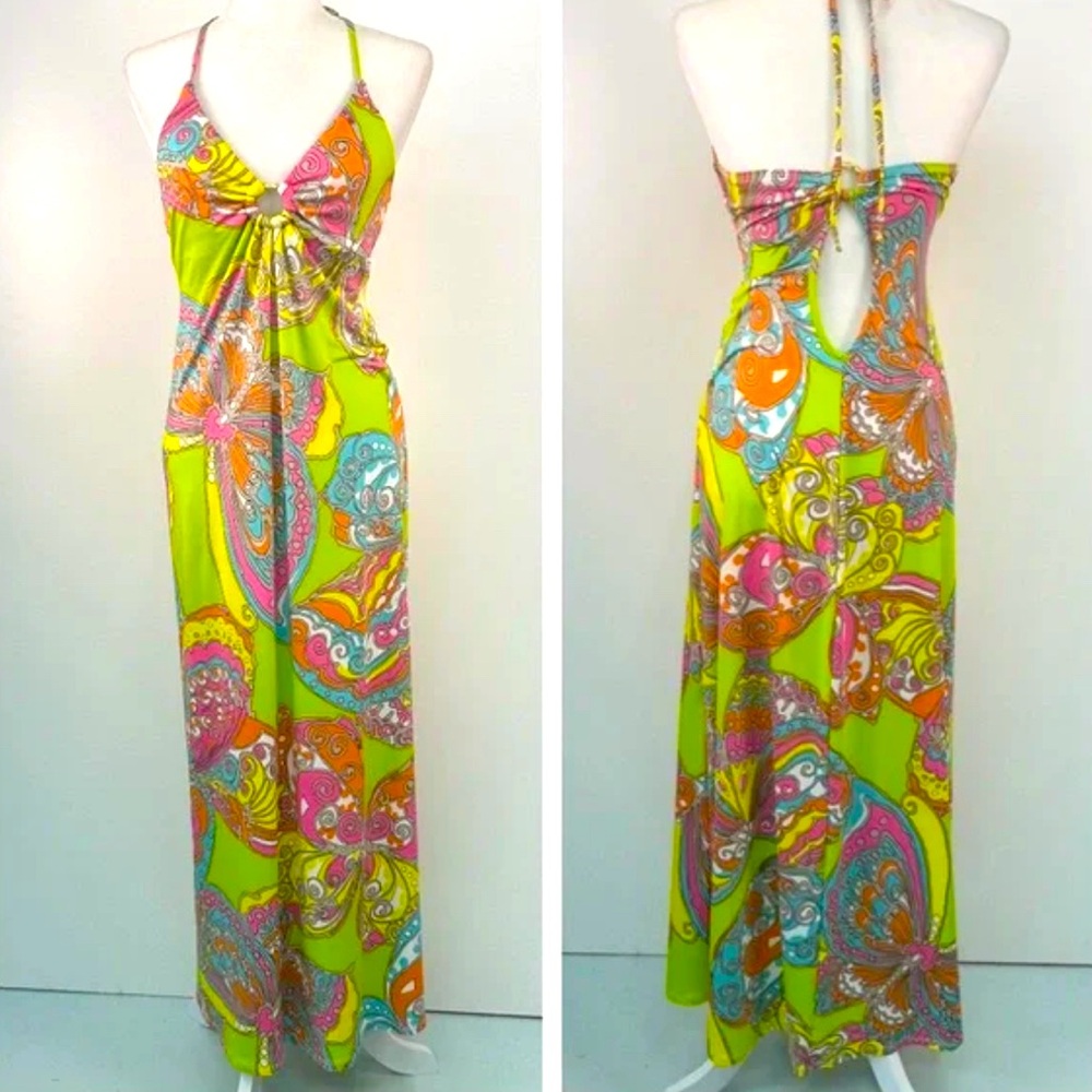 Trina Turk Butterfly Halter Resort Maxi Dress - Small - Excellent condition